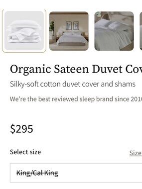 Saatva sateen king size sateen duvet with two king shams